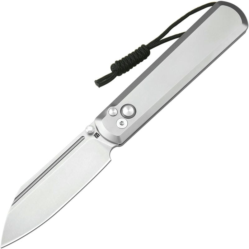 Artisan Cutlery Holm Folding Knife - 3.1" S90V Stonewashed Wharncliffe Blade Gray Titanium Handle