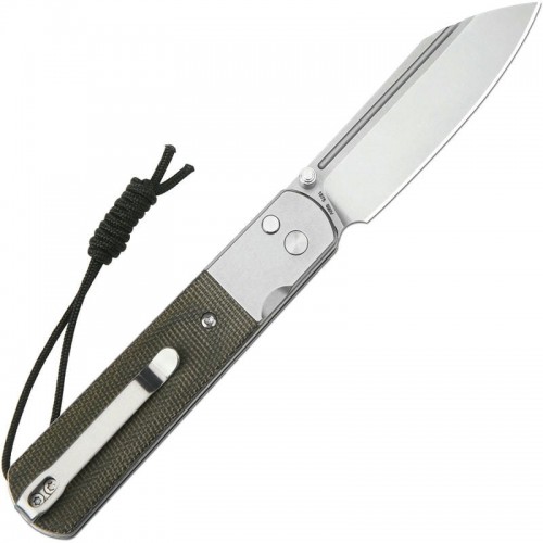 Artisan Cutlery Holm Folding Knife - 3.1" CPM-S90V Stonewashed Wharncliffe Blade Green Micarta Handle