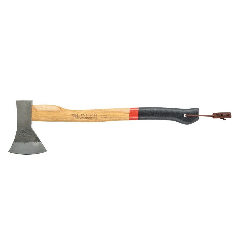 Adler Canoe Axe - 500mm Hickory Red and Black Handle 600g C60 Steel Tool Head