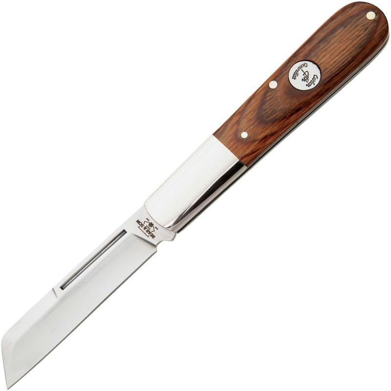 Bear & Son C2180 UK EDC Large Carbon Steel Sheepsfoot Barlow - 3" Blade Heritage Walnut Handle