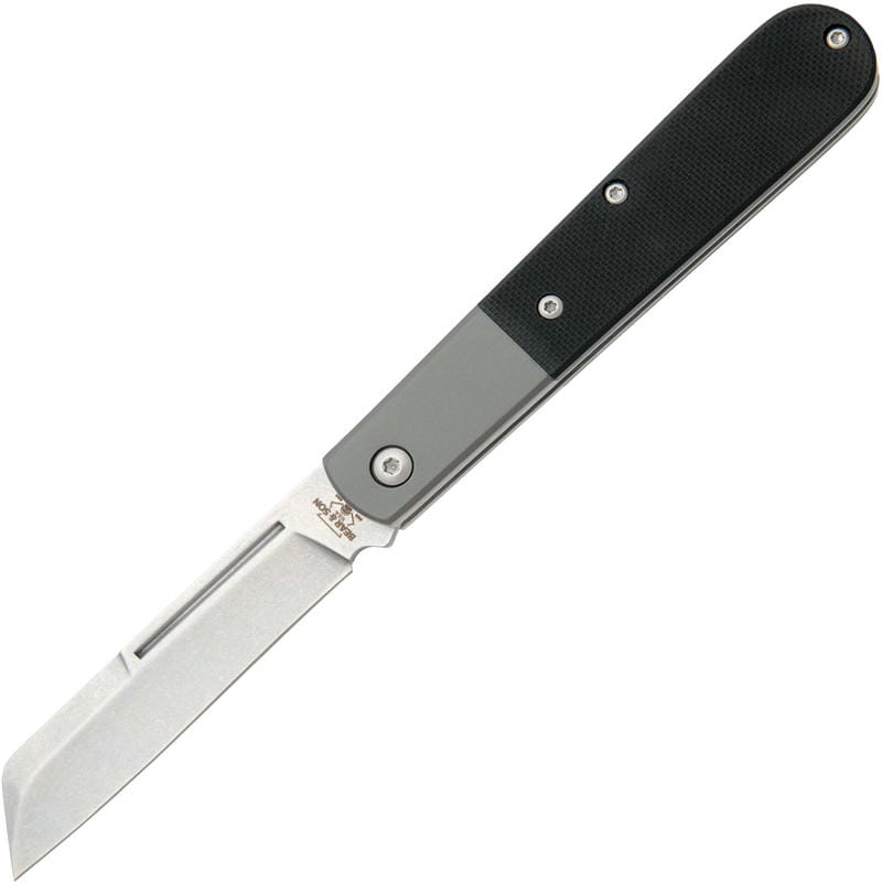 Bear & Son MG180 UK EDC Large Modern Sheepsfoot Barlow - 3" D2 Steel Blade Black G10 Handle