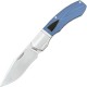 Begg Traditional Recurve Large 2.87" 14C28N Satin Recurve Harpoon Blade, Blue G10 Handle