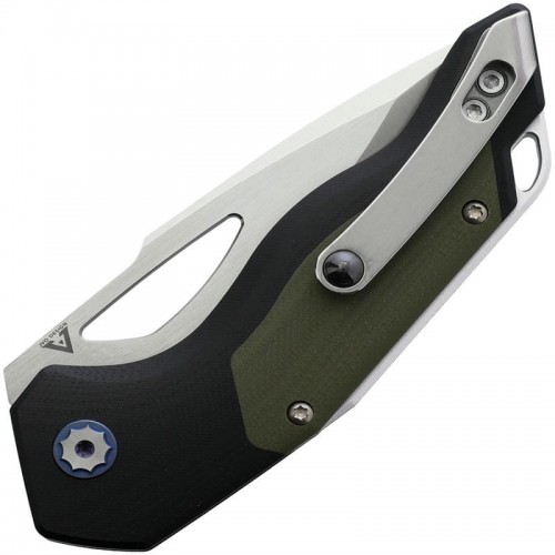 Begg Galaxy Button Lock Folding Knife - 3.25" VG-10 Satin Harpoon Blade Black G10 Handle