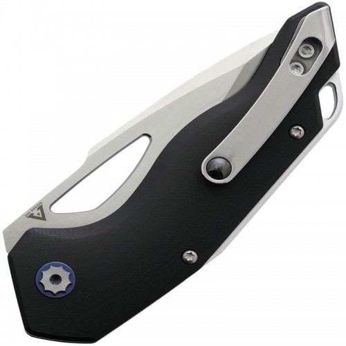 Begg Galaxy Button Lock Folding Knife - 3.25" VG-10 Satin Harpoon Blade Black and Green G10 Handle