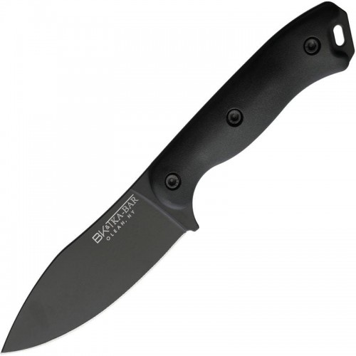 KA-BAR Becker Nessmuk Fixed Blade Knife - 4.31" 1095 Black Nessmuk Blade Black Ultramid Handle