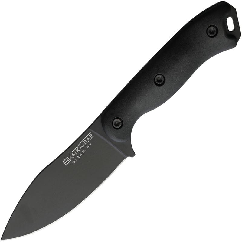 KA-BAR Becker Nessmuk Fixed Blade Knife - 4.31" 1095 Black Nessmuk Blade Black Ultramid Handle