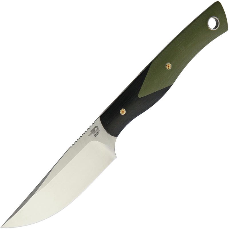 Bestech Heidi Blacksmith #1 Fixed Blade Knife - 3.15" D2 Satin Blade Black/Green G10 Handle