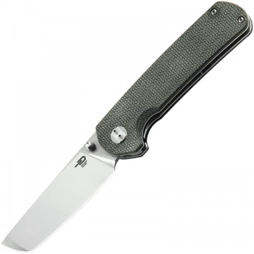 Bestech Sledgehammer Folding Knife - 3" D2 Blade Milled Green Micarta Handle