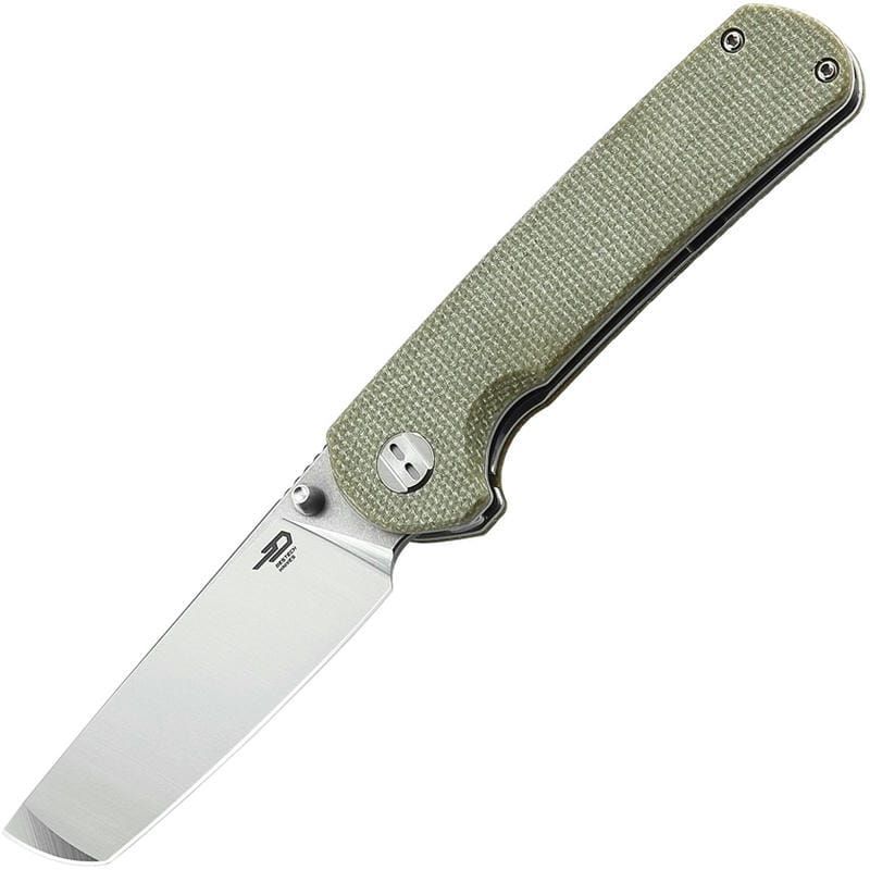 Bestech Sledgehammer Folding Knife - 3" D2 Blade Milled Beige Micarta Handle
