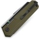 Bestech Tardis Folding Knife - 3.15" D2 Cleaver Blade Milled OD Green G10 Handle
