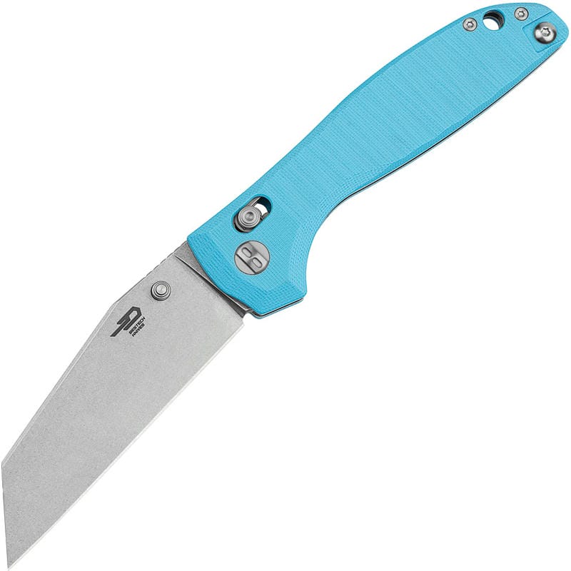 Bestech Liger Folding Knife - 3.61" D2 Wharncliffe Blade Light Blue G10 Handle