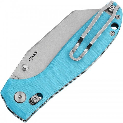 Bestech Liger Folding Knife - 3.61" D2 Wharncliffe Blade Light Blue G10 Handle