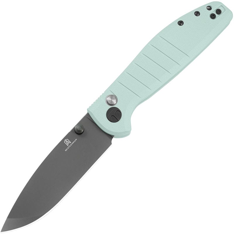 Bestech Bestechman Goodboy Folding Knife - 3.54" D2 Grey DLC Blade Ice Cream Blue G10 Handle