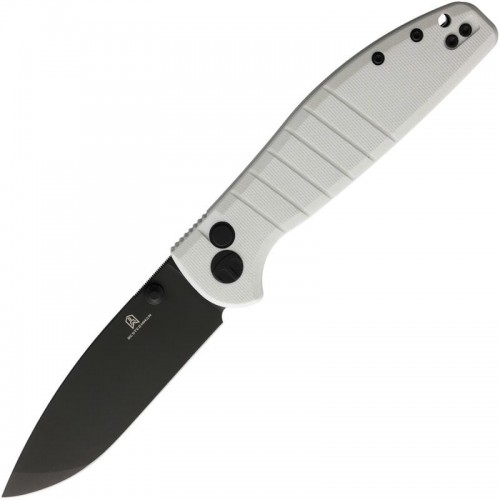 Bestech Bestechman Goodboy Folding Knife - 3.54" D2 Black DLC Blade White G10 Handle
