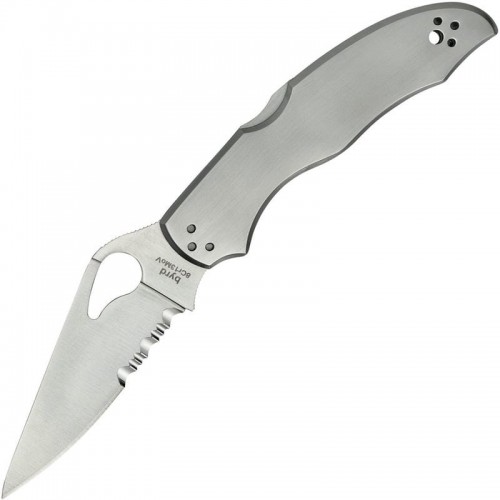Byrd Knives Harrier 2 Folding Knife - 3.36" Combo Blade Stainless Steel Handle