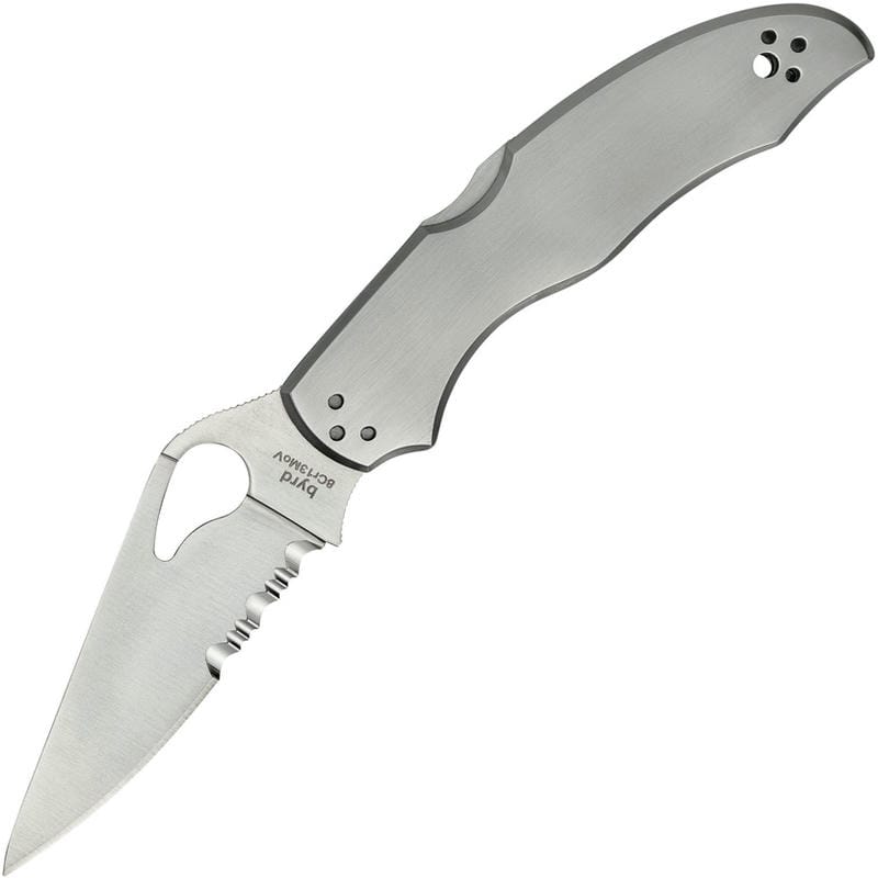 Byrd Knives Harrier 2 Folding Knife Combo Blade Stainless Steel Handle