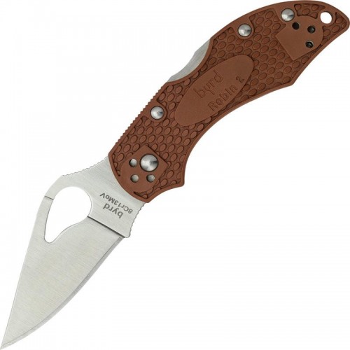 Byrd Knives Robin 2 Folding Knife 2.4" Stainless Steel Blade Brown FRN Handle