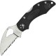 Byrd Knives Robin 2 Lightweight Folding Knife Semi Serrated Wharncliffe Blade Black Handle