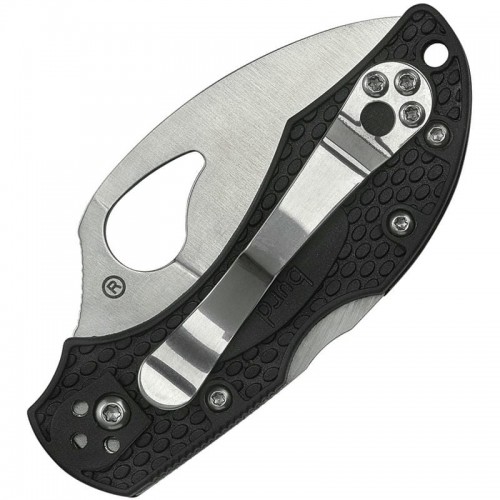 Byrd Knives Robin 2 Lightweight Folding Knife  2.35" Semi Serrated Wharncliffe Blade Black Handle