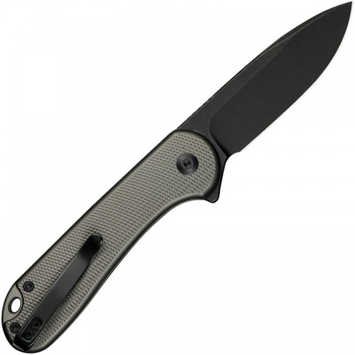 CIVIVI Elementum II Button Lock - 2.96" Nitro-V Black Stonewashed DP Blade Gray Aluminum Handle