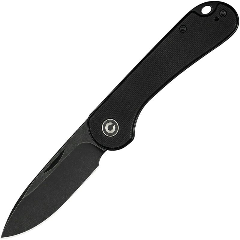 CIVIVI Knives Elementum UK EDC Folding Knife - 2.96" 14C28N Black DP Blade Black G10 Handle