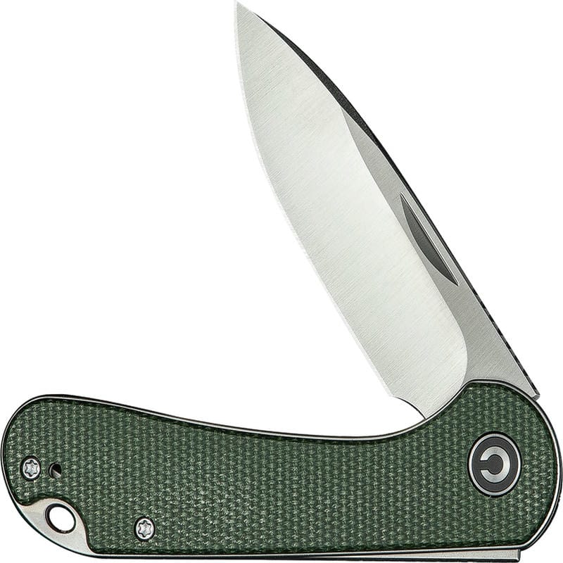 CIVIVI Knives Elementum UK EDC Folding Knife - 2.96" 14C28N Satin DP Blade Green Micarta Handle