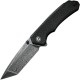 CIVIVI Brazen Liner Lock Folding Knife - 3.46" Damascus Tanto Blade Black Micarta Handle