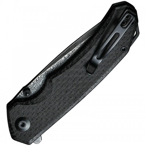 CIVIVI Brazen Liner Lock Folding Knife - 3.46" Damascus Tanto Blade Black Micarta Handle