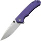 CIVIVI Brazen Liner Lock Folding Knife - 3.46" Sandvik 14C28N Drop Point Blade Purple G10 Handle
