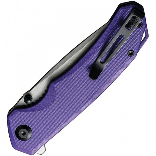 CIVIVI Brazen Liner Lock Folding Knife - 3.46" Sandvik 14C28N Drop Point Blade Purple G10 Handle