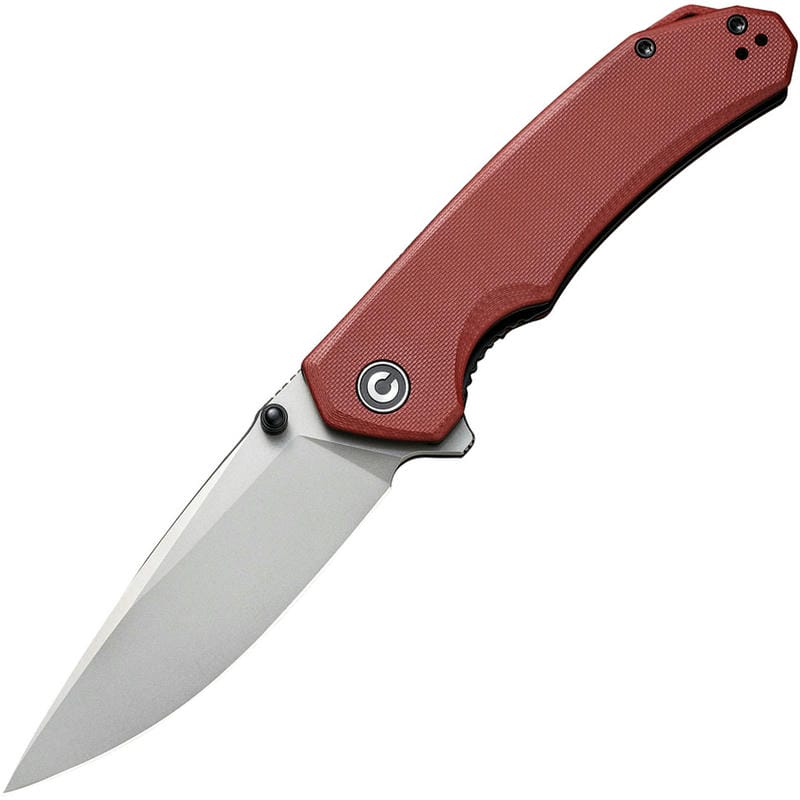 CIVIVI Brazen Folding Knife - 3.46" Sandvik 14C28N Drop Point Blade Burgundy G10 Handle