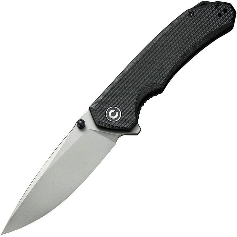 CIVIVI Brazen Liner Lock Folding Knife - 3.46" Sandvik 14C28N Drop Point Blade Black G10 Handle