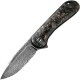 CIVIVI Knives Elementum Knife - 2.96" Damascus Blade Contoured Copper Shred CF Handle