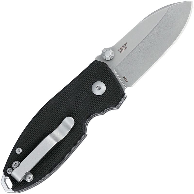 CRKT Squid Button Lock Folding Knife - 2.27" D2 Stonewash Drop Point Blade Black G10 Handle