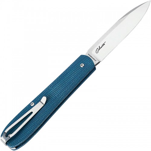 Boker Coffin Pocket Knife - 3.14" Magnacut Blade Blue Micarta Handle