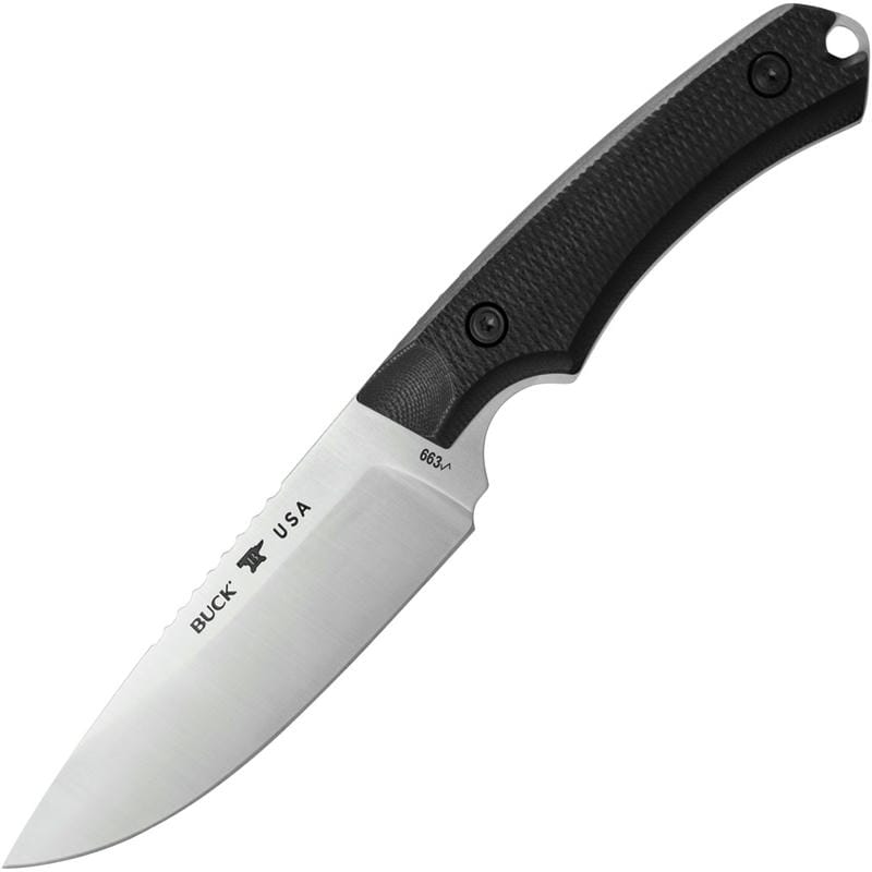 Buck 663 Alpha Guide Elite Fixed Blade Knife - 4.5" MagnaCut DP Blade Black G10 Handle