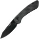 Buck 743 Mini Sovereign Button Lock Folding Knife - 2.625" Black TiNi Modified CP Blade Carbon Fiber Handle