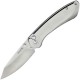 Buck 744 Sovereign Button Lock Folding Knife - 3.22" Stonewashed Blade, Stainless Steel Handle