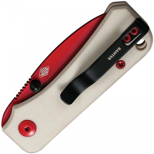 CIVIVI Baby Banter Folding Knife - 2.34" Red Nitro-V Blade Ivory G10 Handle