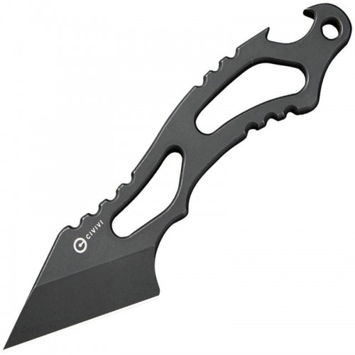 CIVIVI Kiri Fixed Blade Neck Knife C2001B - 1.8" Black Kiridashi Blade Skeletonized Handle