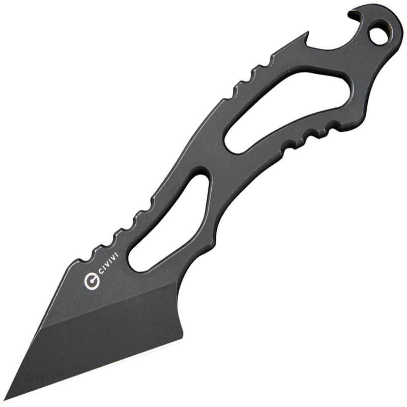 CIVIVI Kiri Fixed Blade Neck Knife C2001B - 1.8" Black Kiridashi Blade Skeletonized Handle