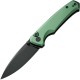 CIVIVI Altus Folding Knife Green Aluminum Handle Button Lock