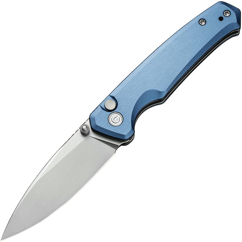 CIVIVI Altus Folding Knife Blue Aluminum Handle Button Lock