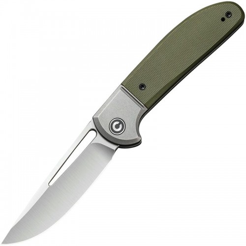 CIVIVI Trailblazer XL Slipjoint Folding Knife - 3.46" D2 Stainless Steel Blade Green G10 Handle