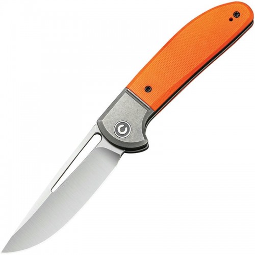 CIVIVI Trailblazer XL Folding Knife - 3.46" D2 Stainless Steel Blade Orange G10 Handle