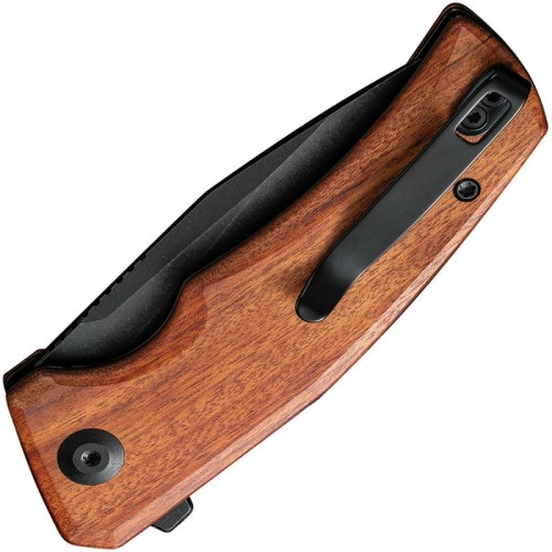 CIVIVI Regulatron Folding Knife - 2.98" Nitro-V Black Stonewashed Blade Guibourtia Wood Handle