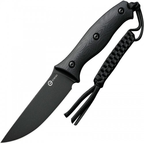 CIVIVI Stormridge - 3.9" Nitro-V Black Stonewashed Blade Contoured Black G10 Handle