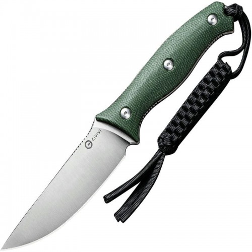 CIVIVI Stormridge - 3.9" Nitro-V Stainless Steel Blade Contoured Green Canvas Micarta Handle