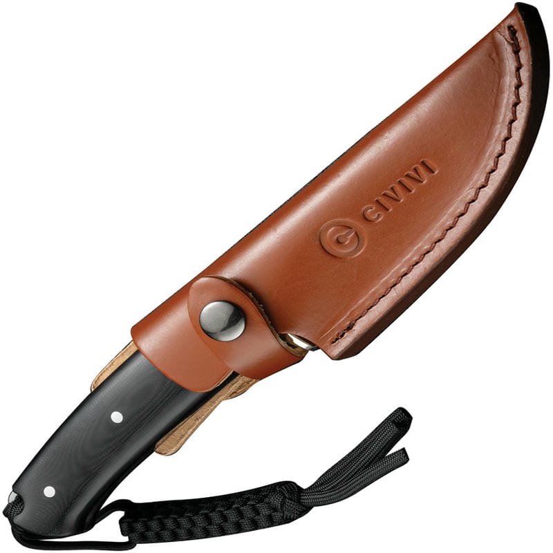 CIVIVI Cloud Peak Fixed Blade Knife - 4.6" Nitro-V Blade Contoured Black G10 Handle