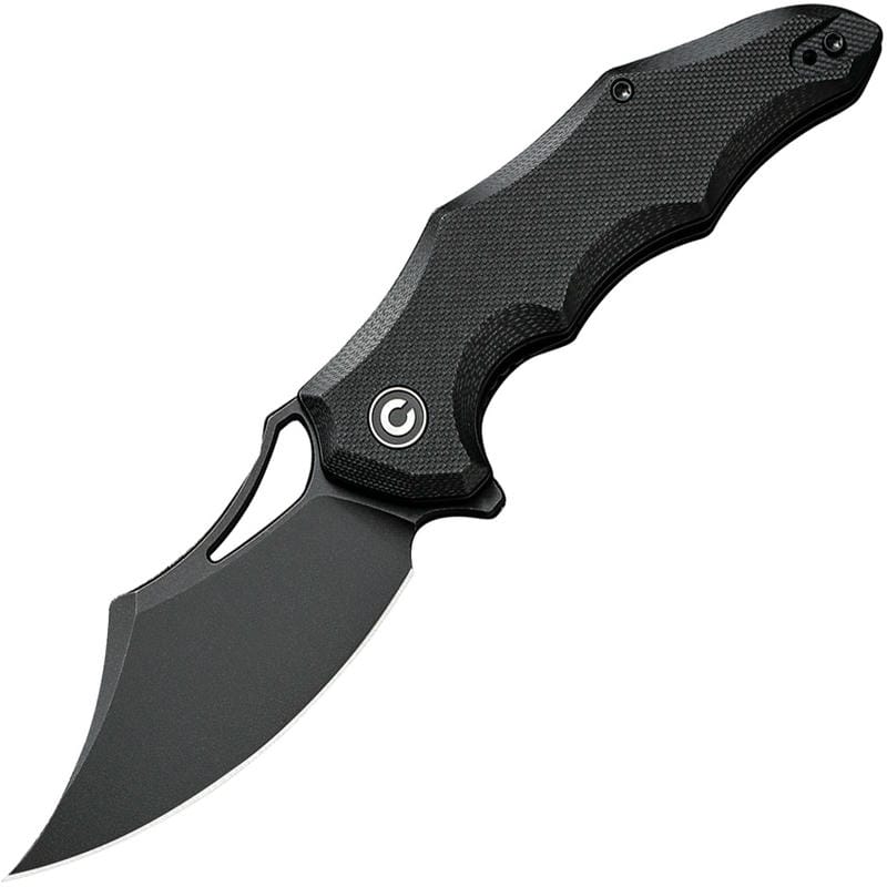 CIVIVI Chiro Pocket Knife - 3.1" 14C28N Black Stonewashed Milled Black G10 Handle